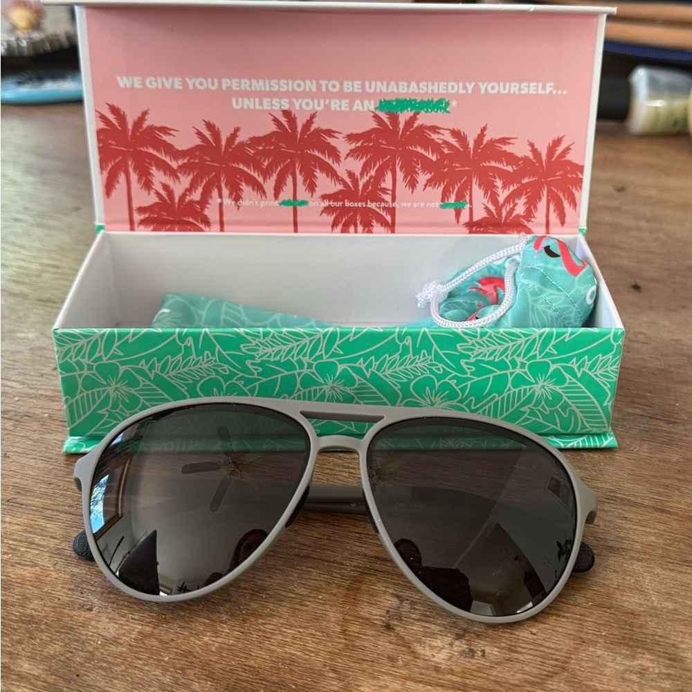 Goodr Sunglasses Mach G Aviator Color: "Clubhouse Closeout" (Gray)